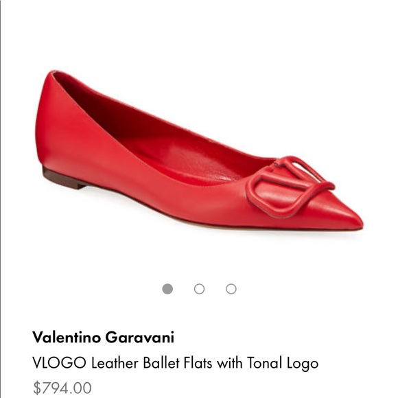 valentino red flat shoes